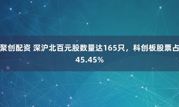 聚创配资 深沪北百元股数量达165只，科创板股票占45.45%
